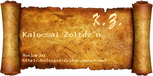 Kalocsai Zoltán névjegykártya