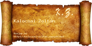 Kalocsai Zoltán névjegykártya