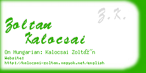 zoltan kalocsai business card